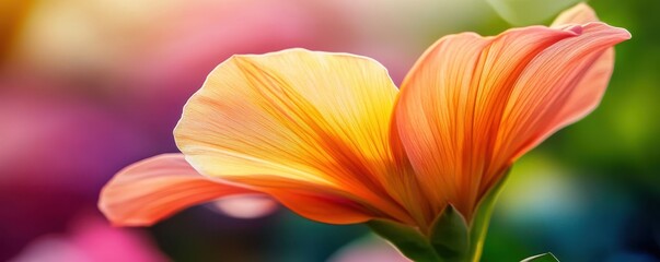 Fototapeta premium A vibrant and delicate flower petal showcasing stunning colors, perfect for nature lovers and floral enthusiasts.