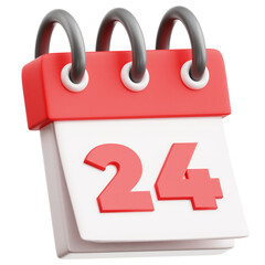 Calendar Date 24 3D Illustration