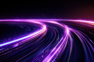 Fototapeta premium Abstract glowing light trails in vibrant colors.
