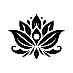 Black and White Lotus Flower: Elegant Floral Design, Sacred Symbol of Peace and Tranquility
