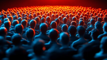 Obraz premium A large crowd of people seated in rows