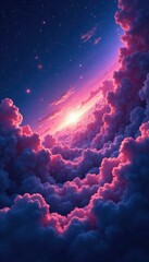 Fototapeta premium Swirling clouds of gas and dust in starry background, cosmos, clouds, starry night