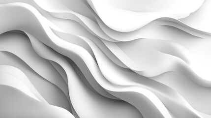 Fototapeta premium White fabric waves, flowing, abstract background, texture, design