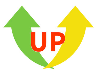 矢印 up 上昇 カラフル 素材