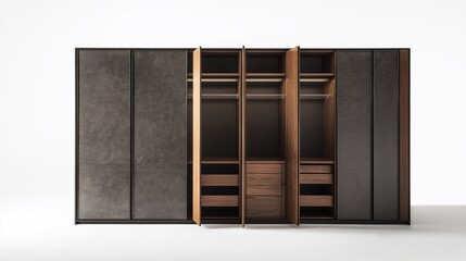 A modern wardrobe with a sleek, minimalist appearance.