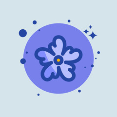 Bloom flat illustration. Flower signs vector illustration.