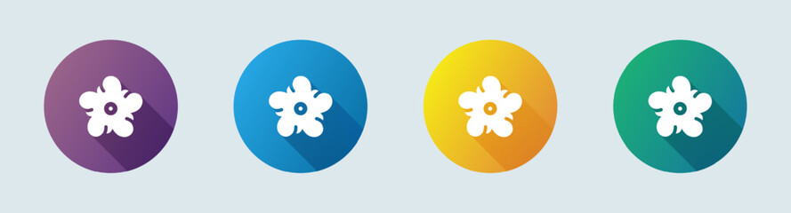 Bloom solid icon in flat design style. Flower signs vector illustration.