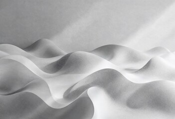 Obraz premium Surreal Landscape of Soft Dunes Created From Delicate White Waves. Generative AI