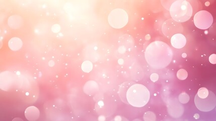 Abstract Pink and Peach Bokeh Background Soft Pastel Sparkle Festive Elegant Romantic Wedding Design Texture Shiny Light Blurred Circles Beautiful    