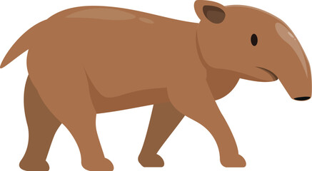 South american tapir walking through its natural habitat, showcasing its unique appearance and highlighting its role in the rainforest ecosystem