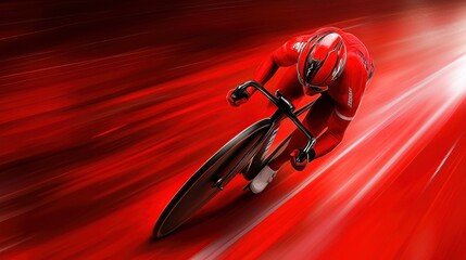 Naklejka premium A track cyclist leaning deeply into a sharp turn on a velodrome pushing the limits of speed and agility as they navigate the curved track at high velocity