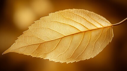 Fototapeta premium Golden Leaf Detailed Veins Autumn Nature