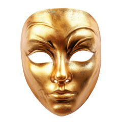 Golden mask with elegant design and intricate features for costume or decoration