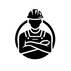 Confident Construction Worker: A Strong Symbol of Labor and Industry. This powerful image represents dedication, skill, and the essence of hard work in the construction industry.