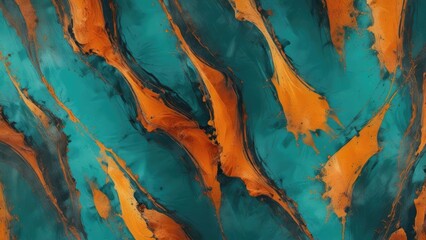 Obraz premium Teal and orange abstract photography with bold textures, bold textures, colorful motifs