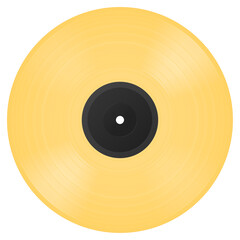 Yellow vinyl LP. Vector illustration.