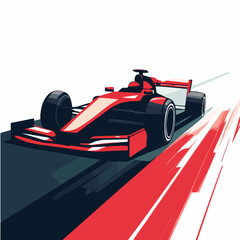 Racing car illustration. Formula one. Motorsport.	