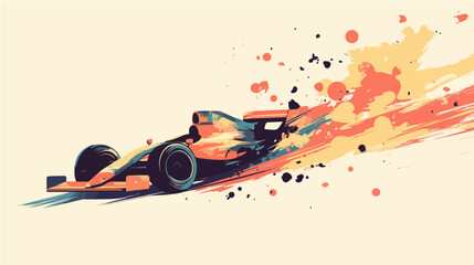 Obraz premium Racing car illustration. Formula one. Motorsport. 