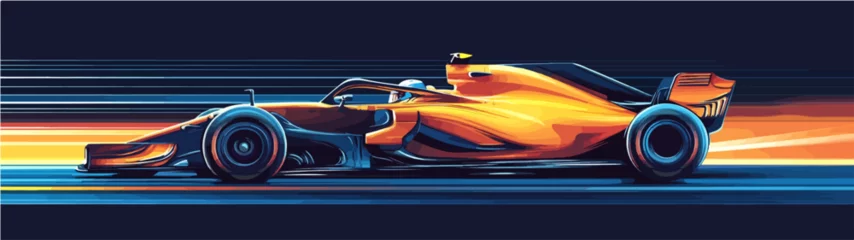Gordijnen Racing car illustration. Formula one. Motorsport.  © EugeneART