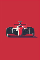 Racing car illustration. Formula one. Motorsport.	