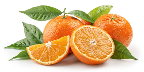 Refreshing Fresh Oranges Splashing with Leaves for Juicy Beverages and Culinary Creations