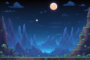 Colorful retro old vintage 2d pixel art game texture background illustration design, history and symbol theme concept.  
