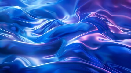 Obraz premium A blue and purple wave with a shiny, reflective surface