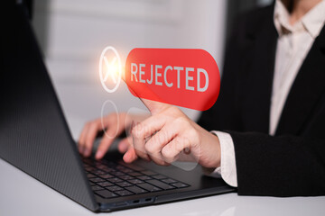 Businessman rejected document business contract failure decision finance problem concept