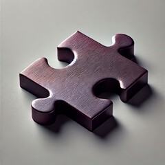 Close-up view of a single jigsaw puzzle piece.
