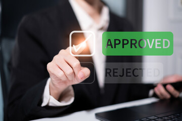 Professional entrepreneur businessman point select approved deal success achievement agreement concept