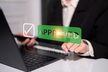 Professional entrepreneur businessman point select approved deal success achievement agreement concept