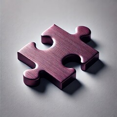 Obraz premium Close-up view of a single jigsaw puzzle piece. 