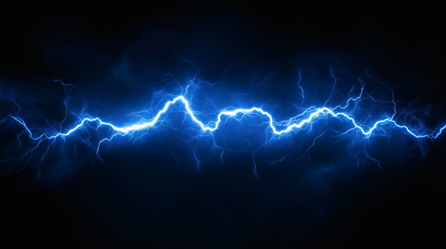 Rayo el&eacute;ctrico azul sobre fondo negro