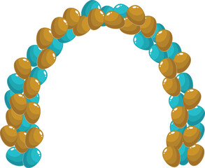 Festive arch made of colorful balloons, perfect for celebrations and events