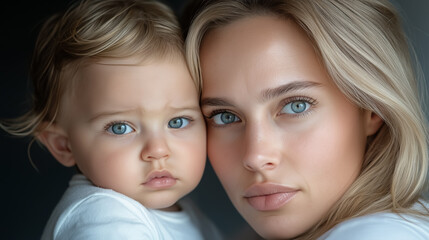 Mother balancing remote work and caring for her toddler during busy day at home