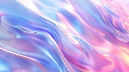 Obraz premium Minimal Blue Holographic Fluid Dynamics