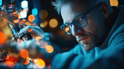 Innovative engineer working on automation technology in modern setting