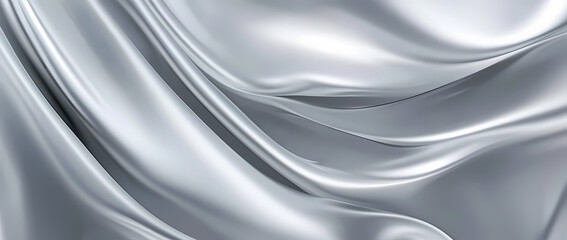 Fototapeta premium Abstract gray background with waves of smooth fabric, an elegant cloth texture for design and decoration