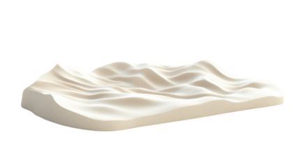 Piece of wavy sand isolated on transparent background with clipping path