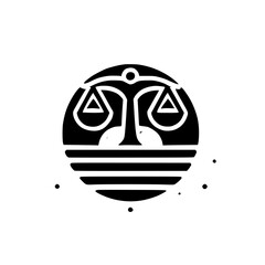Libra Zodiac Sign: Abstract Black and White Symbol of Justice, Balance, and Harmony
