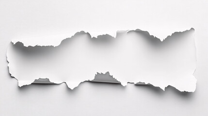 Obraz premium Torn white paper casting a shadow, isolated for effect.