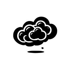 Black and White Cloud Illustration: Simple, Minimalist Vector Graphic Design