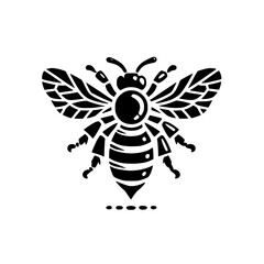 Geometric Bee: Black and White Insect Graphic Design - Nature Inspired Art