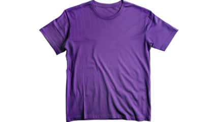 Purple t-shirt mockup with transparent background for easy customization