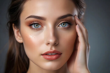 Fototapeta premium beautiful girl looking at the camera close-up portrait