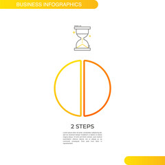 Vector infographic circles set divided radius. Segments of circle with 2 pieces. Modern colors diagram. Divided line circle sections circle set. for data analysis, web, presentation.