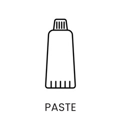 A toothpaste tube icon in vector, representing paste or cream products, with an editable stroke
