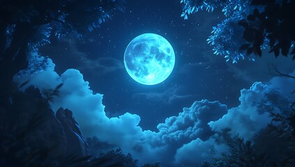 Enchanting Night Sky Above a Cityscape