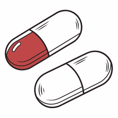 pill vector with white background