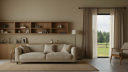 Fototapeta premium living room with fireplace